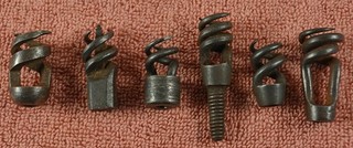 Lot of 6 Different Civil War Era Musket Wiper Worm #2