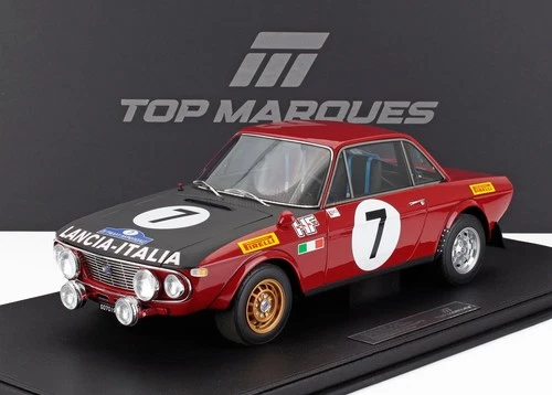 1/12 TOPMARQUES - LANCIA | FULVIA HF 1600 COUPE (night version) N 7 2nd RALLY ACROPOLIS 1972 SIMO LAMPINEN - BO REINICKE | RED WHITE