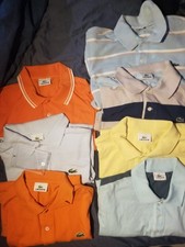 Lot 7 Lacoste Polo Shirts Orange Yellow Sports Shirt Variety Of Sizes.