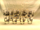 Libbey Train Steam Engine Locomotive Glasses Tumblers 16 Ounce Set of Seven (7) — photo 1