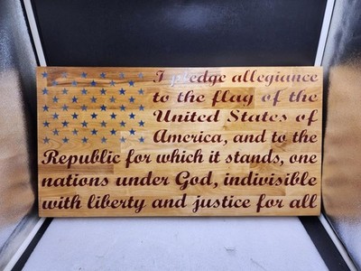MAPLE Patriotic FLAG & PLEDGE Cutting Board in Birch 23.5  X 30.5  1.5'' Thick