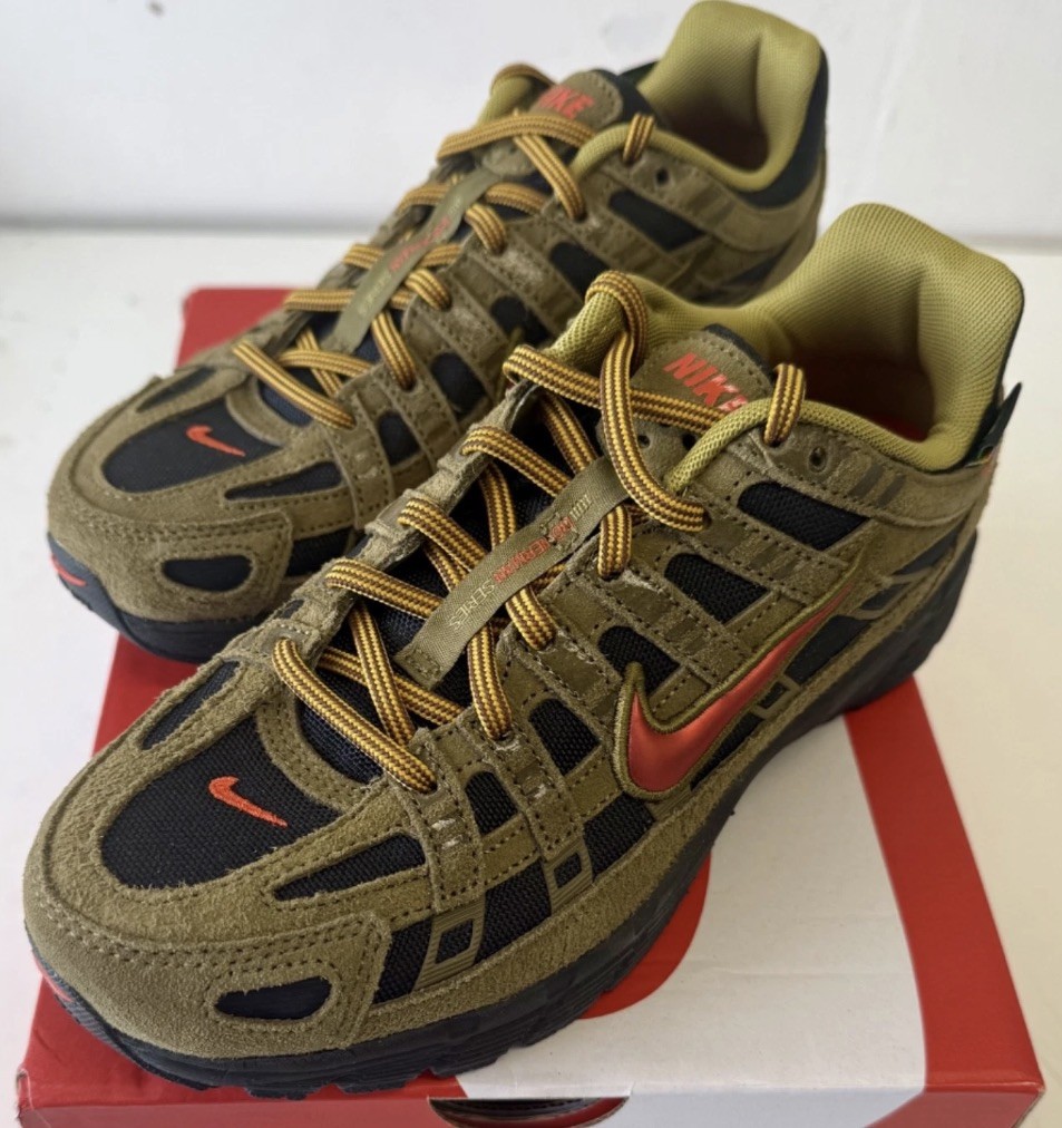 Nike P-6000 PRM GS Olive Flak Picante Red Black UK 5 New Full Box Rare