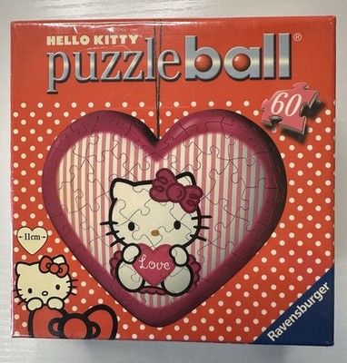 Hello Kitty Puzzleball Heart Shape   60 Piece   Ravensburger 2009   New Sealed