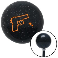 Orange Gun Outline Black Metal Flake Shift Knob Usa Shifter Auto Jdm Gear Trans Orange Gun Outline Black Metal Flake Shift Knob Usa Shifter Auto Jdm Gear Trans