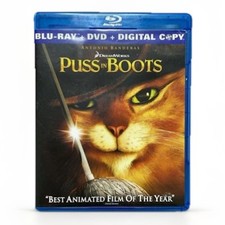 Puss in Boots Blu-ray DVD 2-Disc Combo DreamWorks Antonio Banderas Family Movie