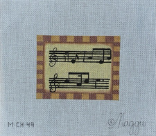 Maggie Musical Notes Needlepoint Canvas Hand Painted M-CH-49 18ct 4.5 x 3.5