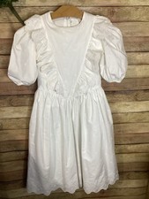 VINTAGE 80  s Ruth Of Carolina Cotton Eyelet Dress Little Girls Size 7