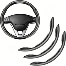15 3-piece Carbon Fiber Steering Wheel Coveranti-slip Universal Grip Protector