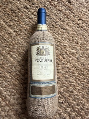 Burlap Wrapped Wine Bottle Vino De Eyzaguirre - 2022 Merlot