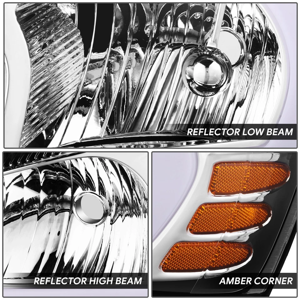 [LED DRL] Para 04-08 Pontiac Grand Prix Cromo Ámbar Faros Esquineros Faros Par Foto 3 de 4