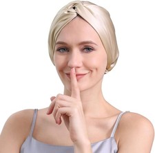 100 Mulberry Silk Bonnet for Sleeping Women, 22 Momme Grade-6A Double Layer ...