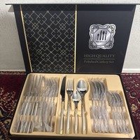 Cutlery 24-Piece Stainless Steel Dinner Set Forks, Teaspoons, Metal Tableware