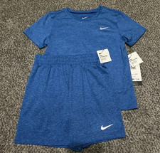 Nike Boys 2-Piece Outfit Set Size 7 Blue T-Shirt Shorts