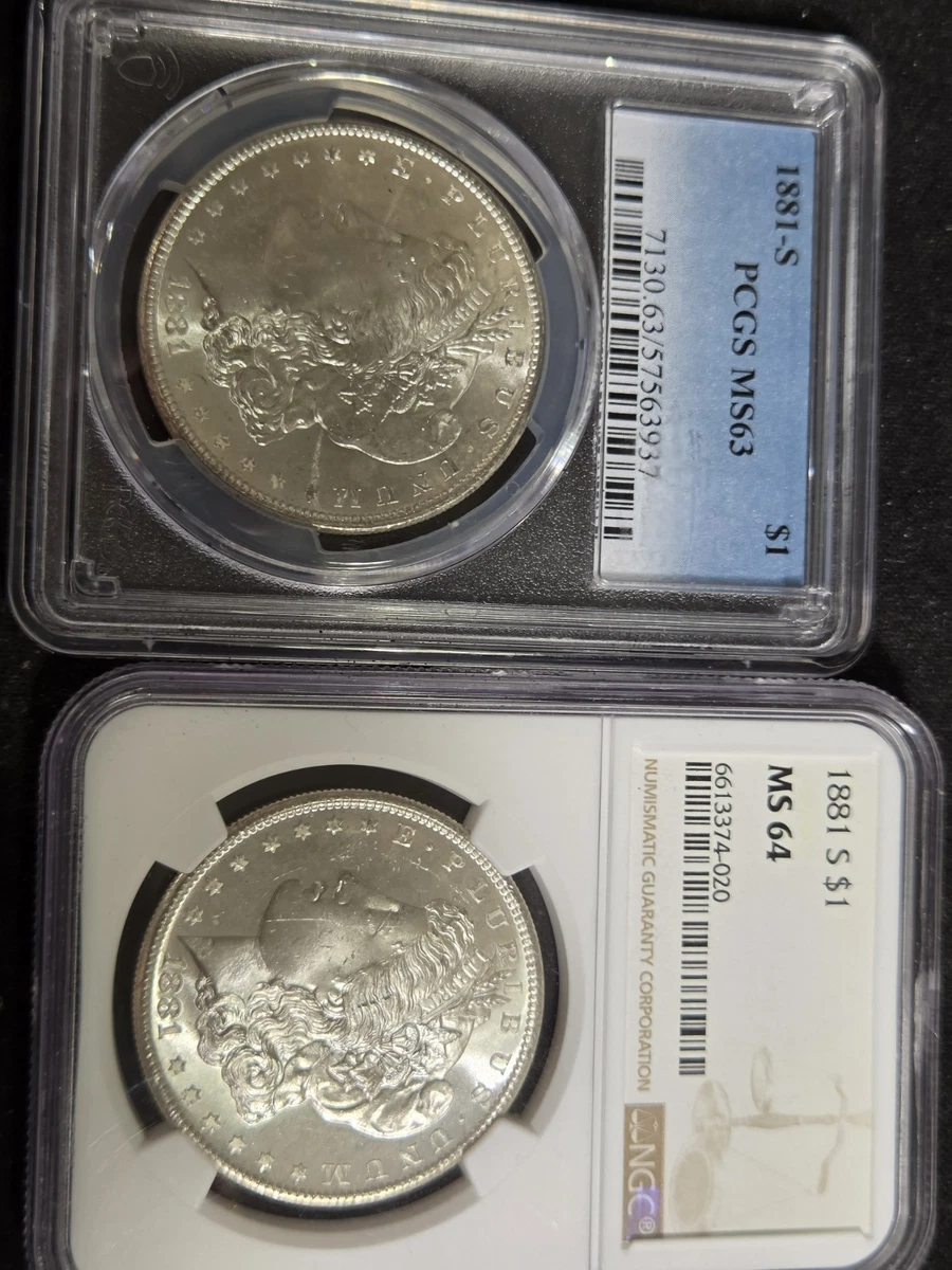 25+ MS 63 Graded 1881 Year Morgan US Dollars (1878-1921) for sale