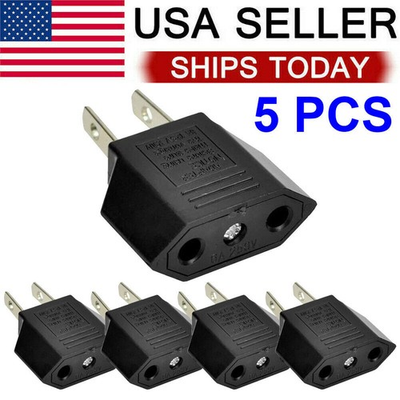 #ad #ad 5 100x New EU Europe to US USA Power Jack Wall Plug Converter Travel Adapter $116.99