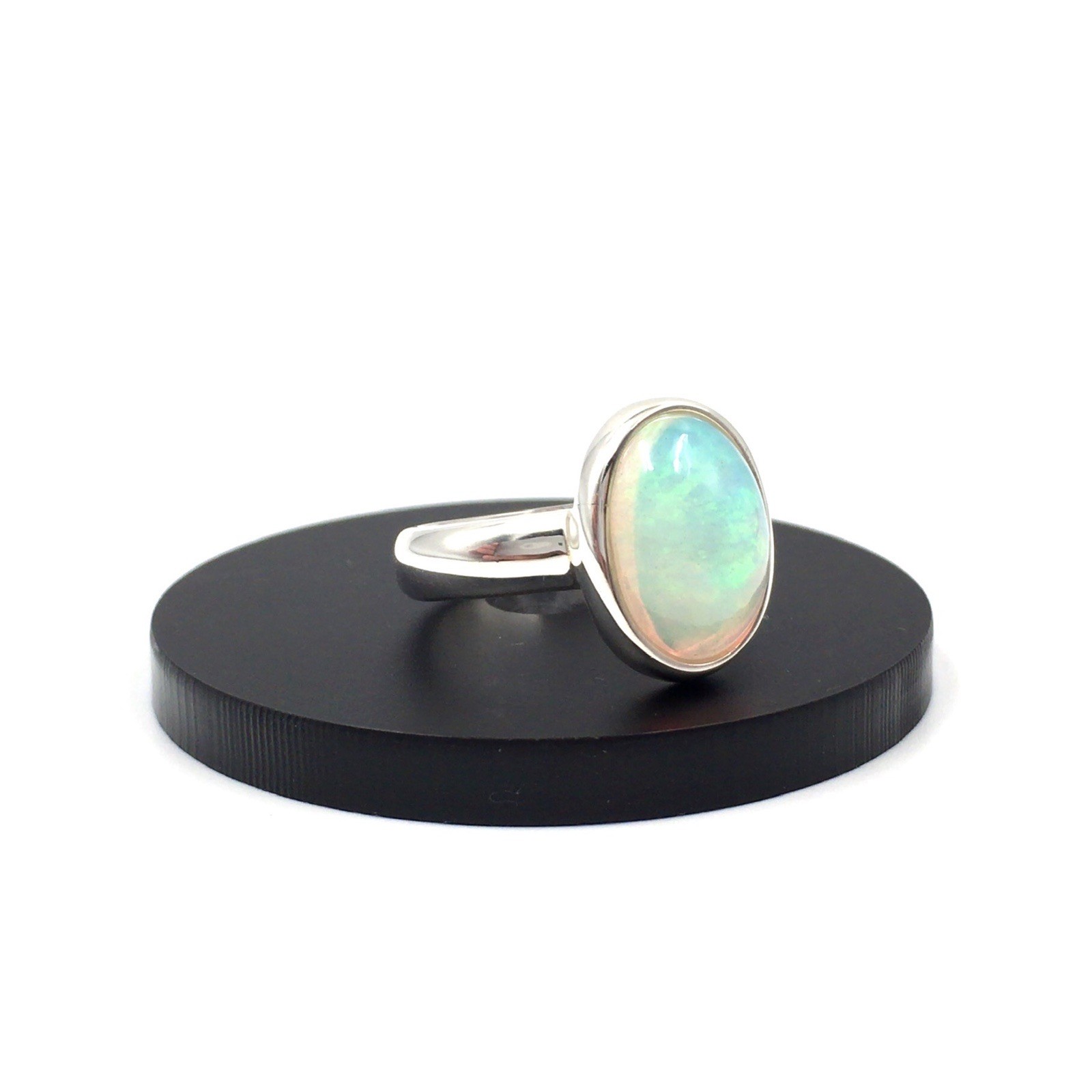 Solid 925 Sterling Silver Ring Opal 5.9ct Oval Ba… - image 9