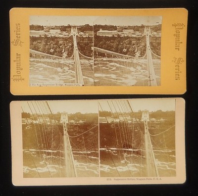 1870s? 2 SVs Falls View Suspension Bridge Kilburn Littleton NH Niagara Falls NY