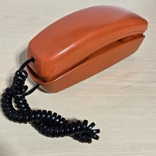 Bell System Trimline Wall Phone Orange Push Button Works