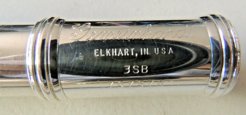 Gemeinhardt 3SB Custom Silver Flute Ser 707876 Gold Lip Plate Good Condition - Image 2 of 4