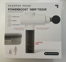 Sharper Image - Powerboost Deep Tissue Percussion Massager - White New 
