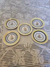 HENRIOT QUIMPER :: Vintage Lot/5 FLORAL PLATES Handpainted #723 Country FRANCE