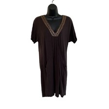 Banana Republic Heritage Dress Chocolate Brown Small Sequins Beads Office Career