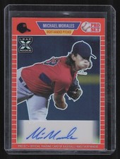 2021 Leaf Pro Set Metal Michael Morales XRC Rookie Auto Red Mariners 