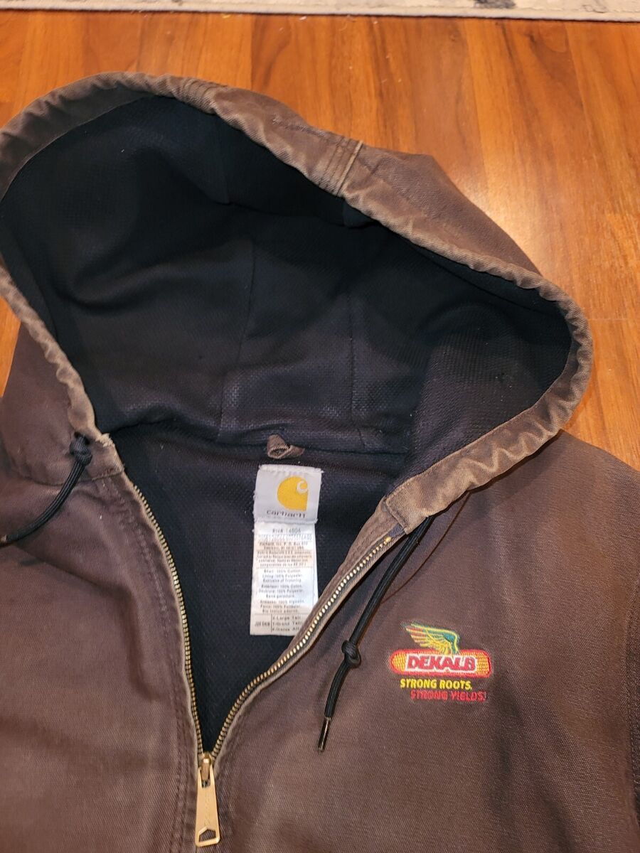 VTG Carhartt J25 DKB Mens XL-Tall Sandstone Hooded Work Duck VTG Carhartt J25 DKB Mens XL-Tall Sandstone Hooded Work Duck