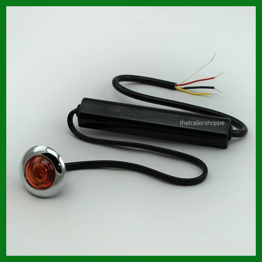 Maxxima M09370Y Amber Lens 1 LED Strobe Warning Auxiliary 1" Round Micro