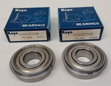 Koyo 6203ZZNR Ball Bearing Deep Groove 17mm ID X 40mm OD X 12mm W Pack of 2 