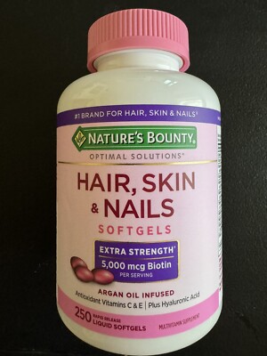   Nature's Bounty HAIR SKIN and NAILS 250 Softgels Multivitamin 5000 mcg Biotin