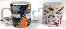 2 Hello Kitty Sanrio Mugs, "Naruto" Mug & "Love" Mug