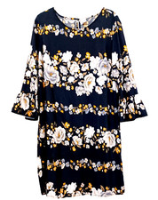 🖤 OLD NAVY FLORAL RUFFLED SLEEVED DRESS WOMEN'S SIZE M 🖤