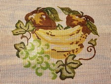 Vintage CS545 Brunswick Needlepoint Screen Stamped Canvas Fruit Unused