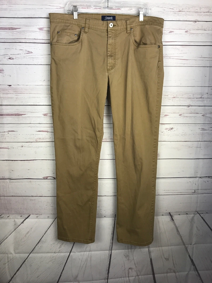 Casuals RoundTree And Yorke Casuals Khaki Pants Jeans 38x32 Cotton Spandex  | eBay