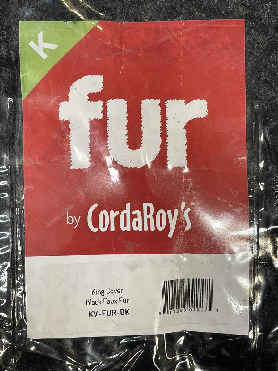 New CordaRoy's King Faux Fur Bean Bag COVER ONLY Black KV-FUR-BK