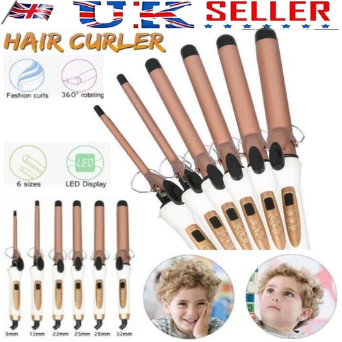 9-32MM Professional Ceramic Hair Curler LED Curling Wand Salon Tongs Styler Tool - Picture 1 of 9