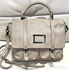 MARC JACOBS Snake Stamped Werdie Top Handle Messenger Satchel Cow Leather