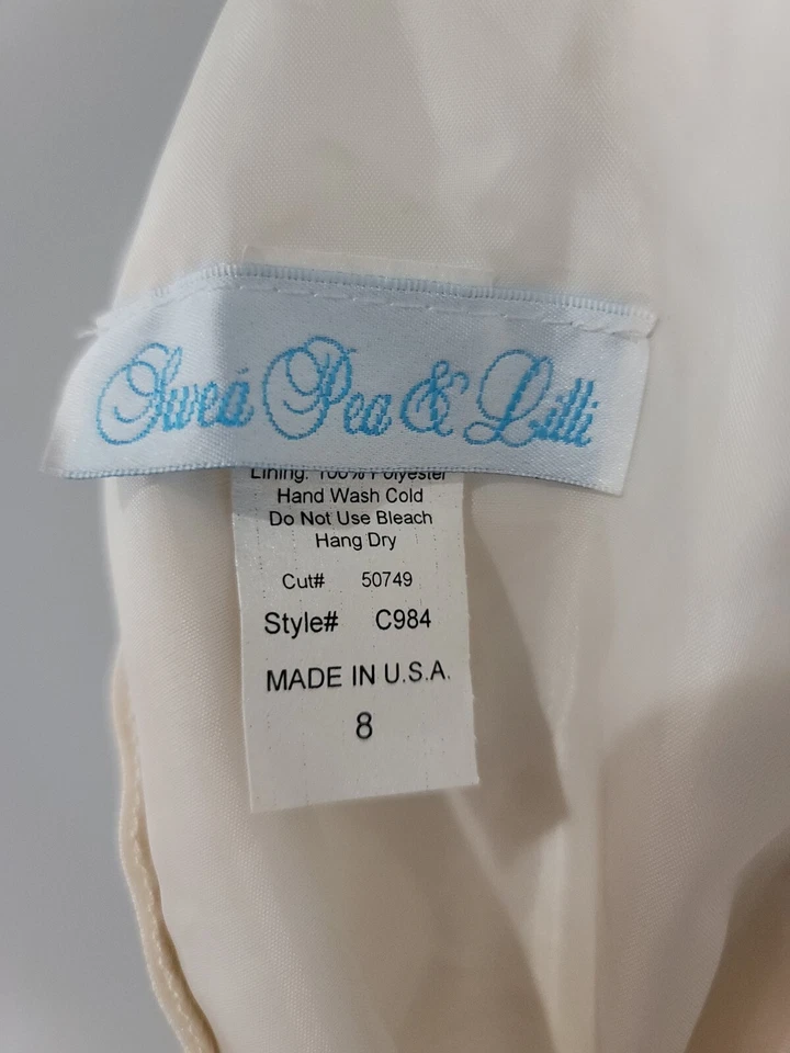 VESTIDO SWEA PEA & LILLI Niñas Jóvenes FORMAL/VACACIONES/FIESTA Metálico Dorado talla 8 Foto 3 de 3