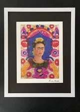 FRIDA KAHLO | Signed Print from Mexico "Self Portrait" + Framed | Buy it Now!