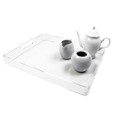 DISPLAY STANDS LTD Serving Tray - Acrylic Food & Drinks, Cafe, Bar, Home - 2 Sizes (DS72/C, DS70/C)