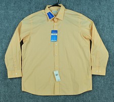 Haggar Premium Comfort Dress Shirt Classic Fit Stretch Peach Men's 17-17.5 34/35
