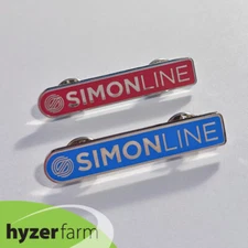 SIMONLINE TAG *PICK YOUR COLOR* ENAMEL PIN Hyzer Farm disc golf Bag/Shirt Pin