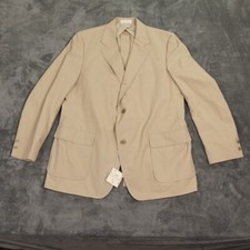 VTG Brooks Brothers Blazer Mens 45 Long Tan Sportcoat Yellow Union Tag 3 Button