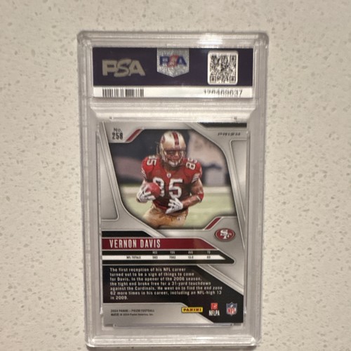 Panini 2024 Prizm Vernon Davis #258 Red Sparkle PSA 9 49ers Football - Picture 2 of 2