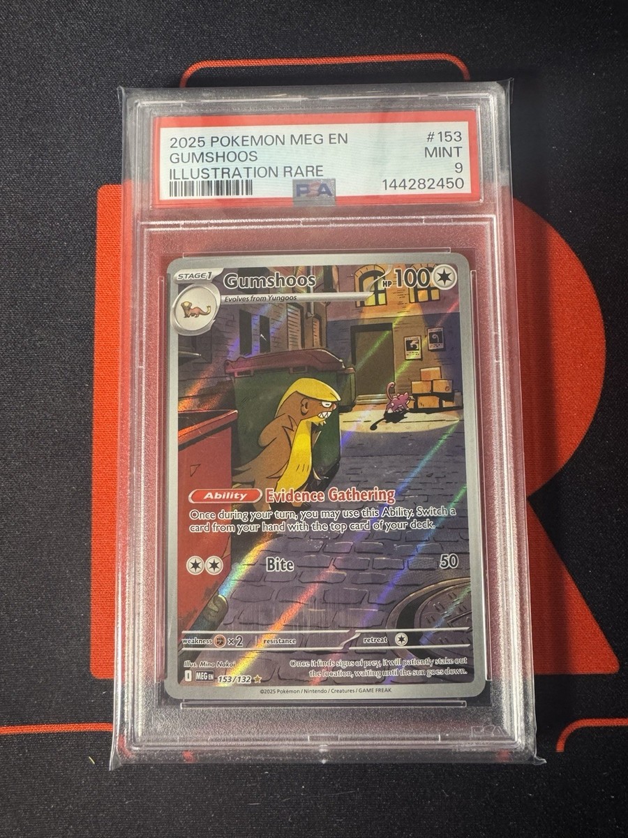 Gumshoos (Trump) 2025 Pokemon Meg En #153 Illustration Rare - PSA