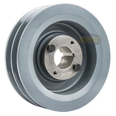 Cast Iron 6'' Dual Groove Belt B Section 5L Pulley with 1-3/8'' Sheave Bushing