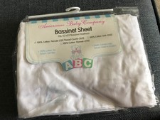 New American Baby 15x33  White fitted Bassinet Sheet 100 cotton percale