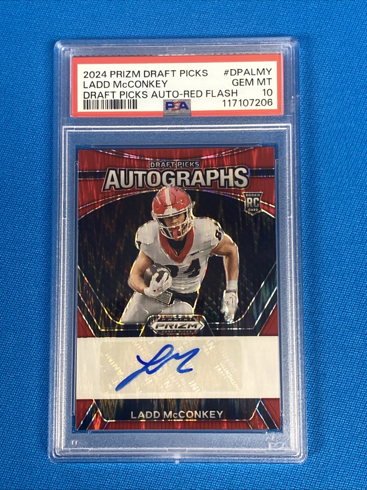 Ladd McConkey Panini Prizm Draft Picks Draft Picks Autographs #DPALMY Red Flash