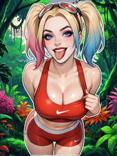 Adult Anime Waifu DC Harley Quinn 6" Vinyl Sticker